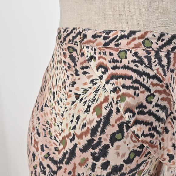 ALLSAINTS Skirt Size 4‎ Raya Arietta Animal Print Multi Ruffled Asymmetric Hem - Picture 8 of 13